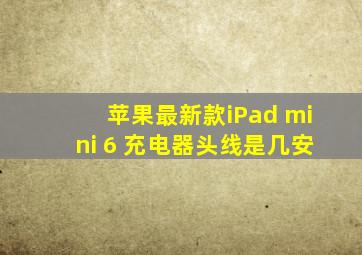 苹果最新款iPad mini 6 充电器头线是几安